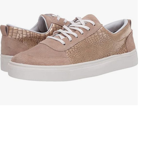 KAANAS Textured Leather Suede Lace Up Sneakers - Picture 2 of 11